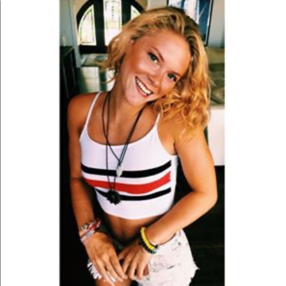 Red white and blue crop tank top